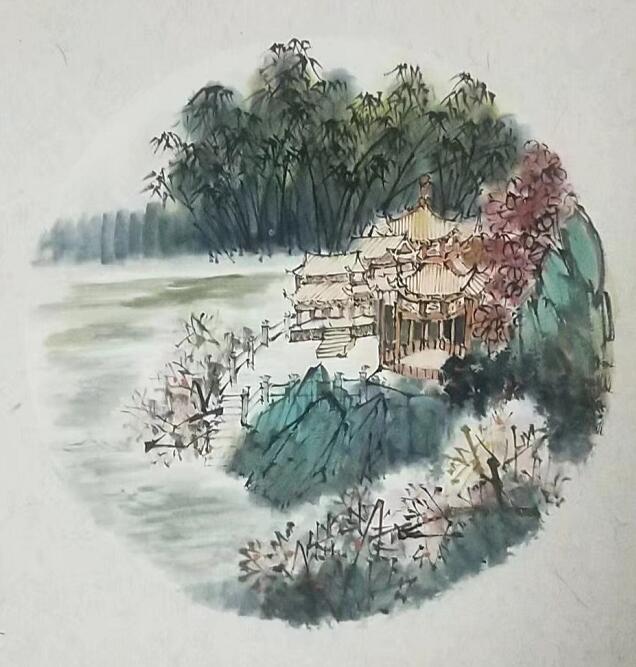 张建山水画