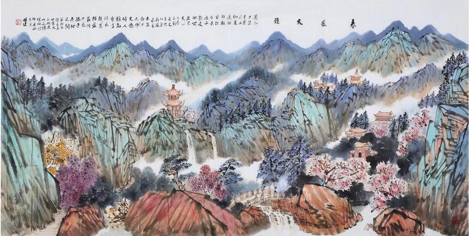 张建青绿山水画