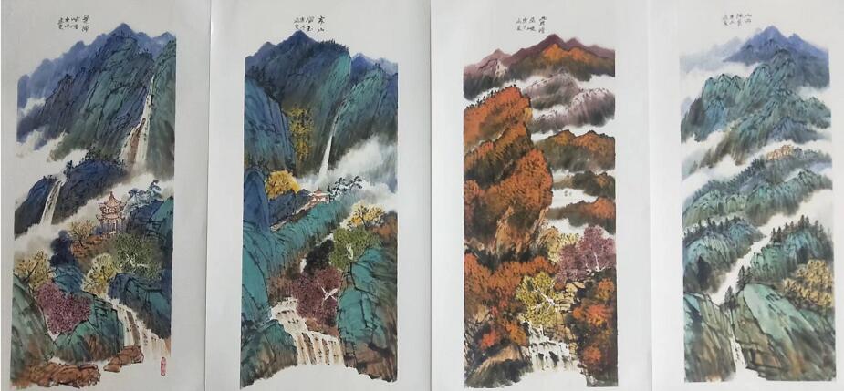 张建青绿山水画