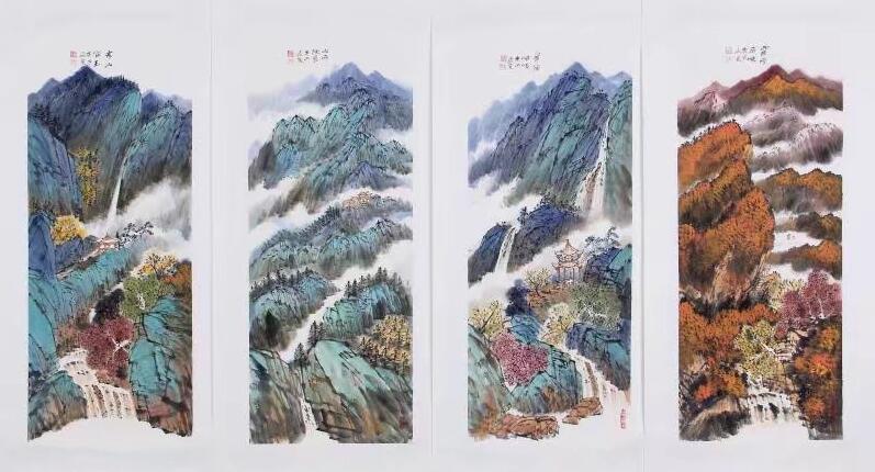 张建青绿山水画